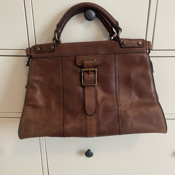 Brown Leather Fossil Satchel Bag - Picture 1 of 14